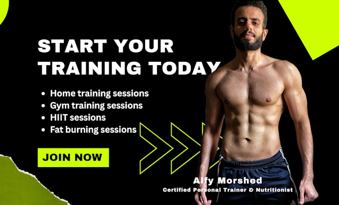 I will be your virtual online personal trainer in live sessions