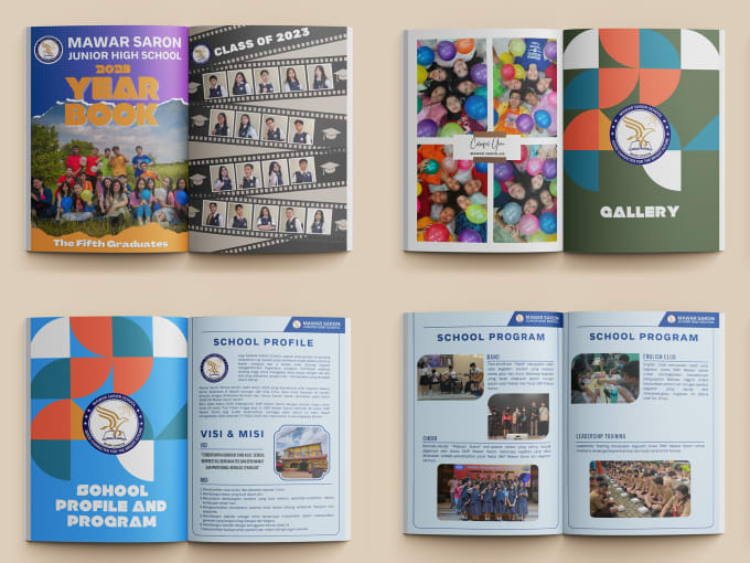 I will design a colorful yearbook