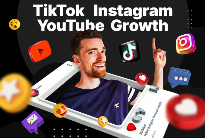 I will grow your tiktok instagram youtube account with growth ads