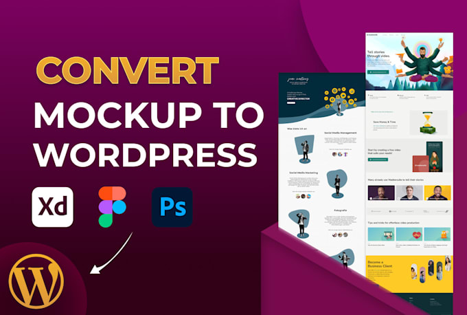 I will convert figma to wordpress, xd or PSD to wordpress, figma to elementor website