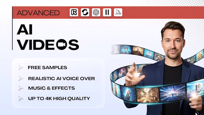 I will create stunning ai videos with voiceover