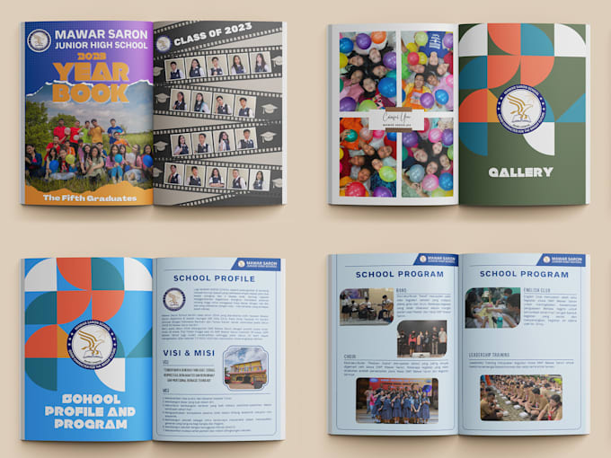 I will design a colorful yearbook