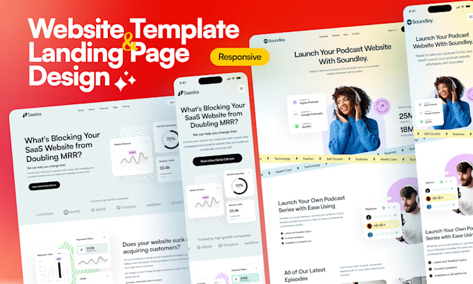 I will design figma landing page, saas website UI UX design