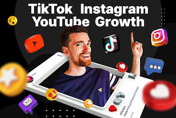 I will grow your tiktok instagram youtube account with growth ads